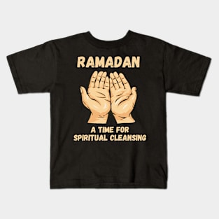 Ramadan, A time for spiritual cleansing. Welcoming Ramadan with faith and Joy Kids T-Shirt